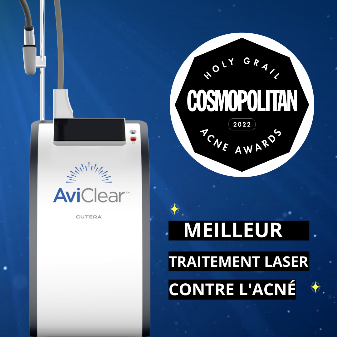 AviClear, le meilleur traitement contre l'acné et gagnant du Cosmopolitain's Holy Grail acne awards de 2022.